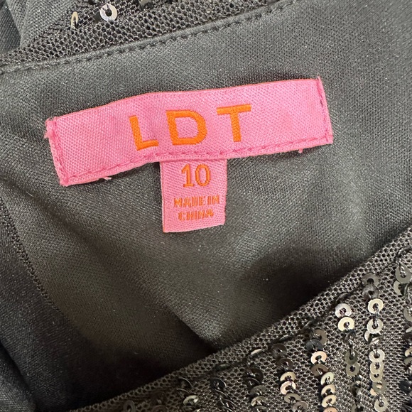 Black sequin long sleeve dress - sz 10 - Picture 3 of 4